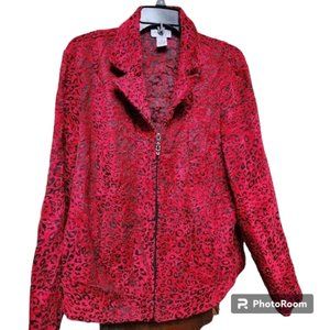 Molly & Max Red Leopard Print Jacket Size 2X